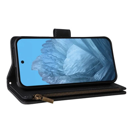 For Google Pixel 9 Pro / Pixel 9 Case Zipper Wallet Multiple Card Slots Leather Phone Cover