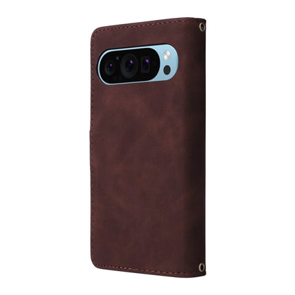 For Google Pixel 9 Pro / Pixel 9 Case Zipper Wallet Multiple Card Slots Leather Phone Cover