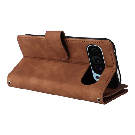 For Google Pixel 9 Pro / Pixel 9 Case Zipper Wallet Multiple Card Slots Leather Phone Cover
