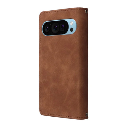 For Google Pixel 9 Pro / Pixel 9 Case Zipper Wallet Multiple Card Slots Leather Phone Cover
