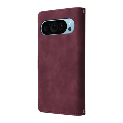 For Google Pixel 9 Pro / Pixel 9 Case Zipper Wallet Multiple Card Slots Leather Phone Cover