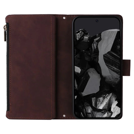 For Google Pixel 9 Pro XL Case Zipper Wallet Multiple Card Slots Leather Phone Cover