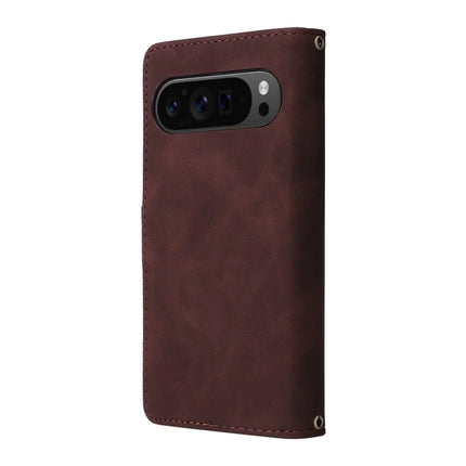 For Google Pixel 9 Pro XL Case Zipper Wallet Multiple Card Slots Leather Phone Cover