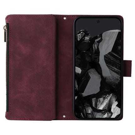 For Google Pixel 9 Pro XL Case Zipper Wallet Multiple Card Slots Leather Phone Cover