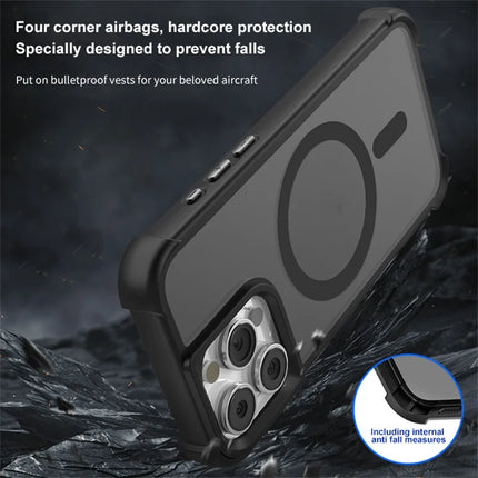 For iPhone 15 Pro Max Case Compatble with MagSafe Skin-Touch TPU+PC Phone Cover