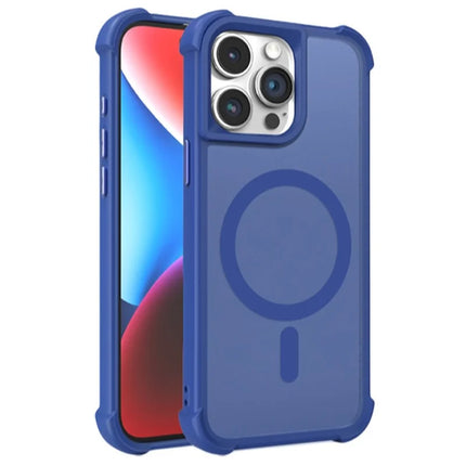 For iPhone 15 Pro Max Case Compatble with MagSafe Skin-Touch TPU+PC Phone Cover - Blue