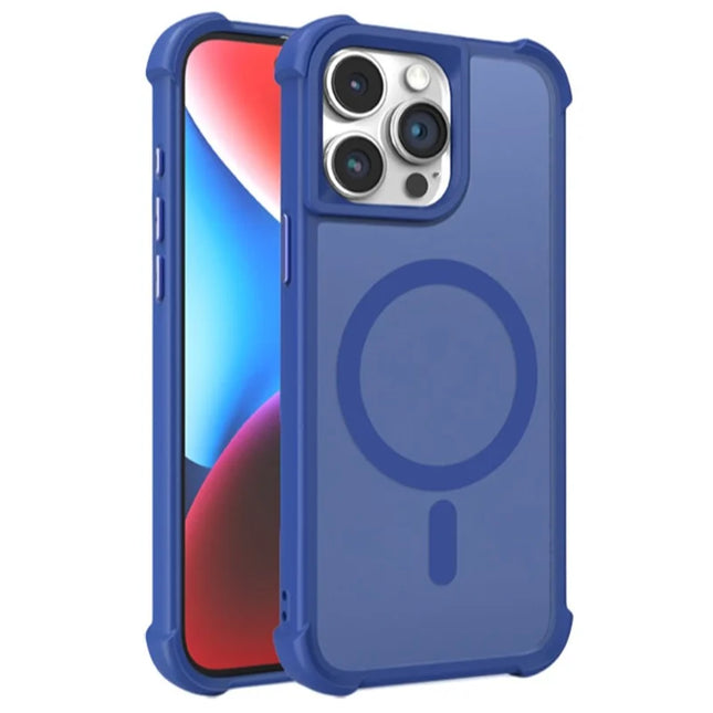 For iPhone 15 Pro Max Case Compatble with MagSafe Skin-Touch TPU+PC Phone Cover - Blue