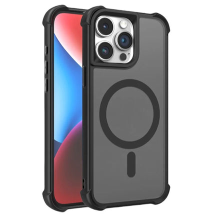 For iPhone 15 Pro Max Case Compatble with MagSafe Skin-Touch TPU+PC Phone Cover - Black