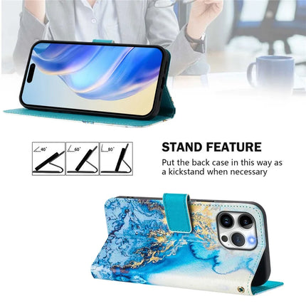 For iPhone 15 Pro Max Case Pattern Printing Wallet Phone Cover with Strap