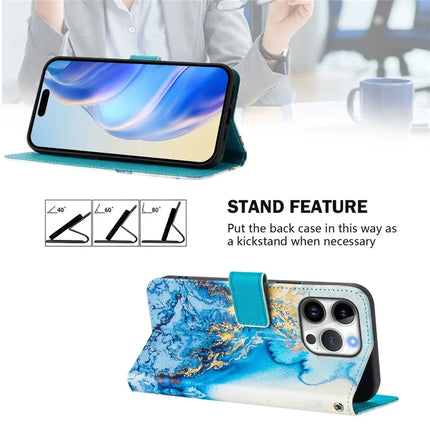 For iPhone 16 Pro Case Pattern Printing Wallet Phone Cover with Strap