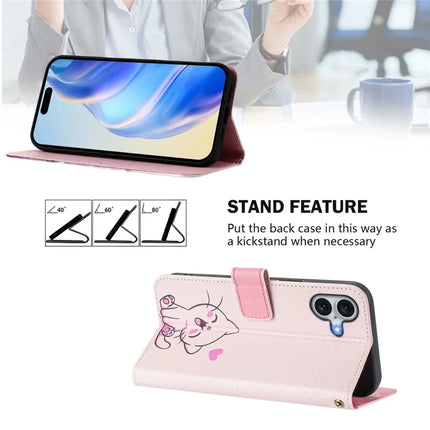 For iPhone 16 Plus Case Pattern Printing Wallet Phone Cover with Strap