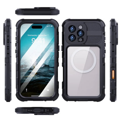 SHELLBOX M Series For iPhone 16 Pro Max IP68 Waterproof Case Metal Diving Phone Cover Compatible with MagSafe