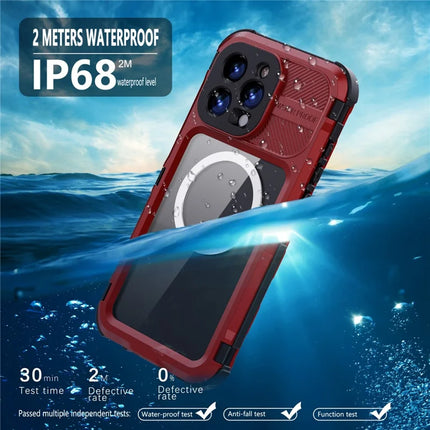SHELLBOX M Series For iPhone 16 Pro Max IP68 Waterproof Case Metal Diving Phone Cover Compatible with MagSafe