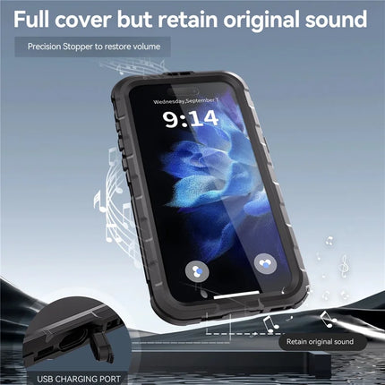 SHELLBOX M Series For iPhone 16 Plus IP68 Waterproof Case Metal Diving Phone Cover Compatible with MagSafe