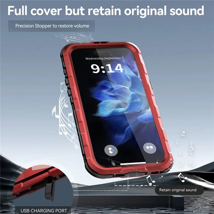 SHELLBOX M Series For iPhone 16 Plus IP68 Waterproof Case Metal Diving Phone Cover Compatible with MagSafe