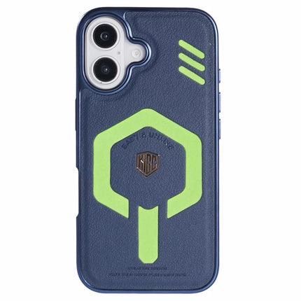 KIGC For iPhone 16 Case Compatible with MagSafe Leather+PC+TPU Phone Cover