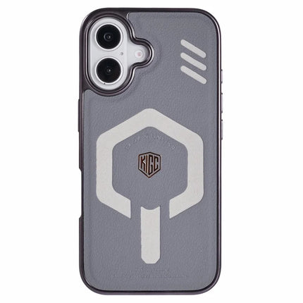 KIGC For iPhone 16 Case Compatible with MagSafe Leather+PC+TPU Phone Cover