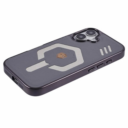 KIGC For iPhone 16 Case Compatible with MagSafe Leather+PC+TPU Phone Cover