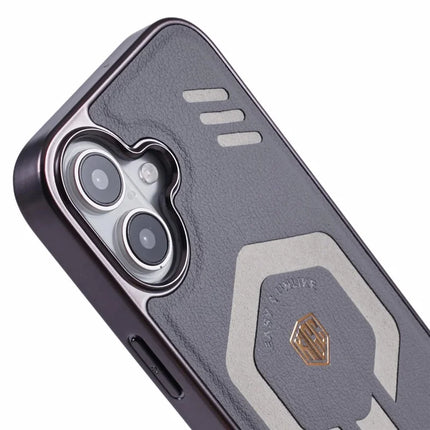 KIGC For iPhone 16 Case Compatible with MagSafe Leather+PC+TPU Phone Cover