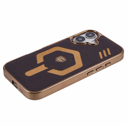 KIGC For iPhone 16 Case Compatible with MagSafe Leather+PC+TPU Phone Cover