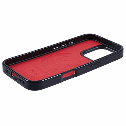 KIGC For iPhone 16 Pro Case Compatible with MagSafe Leather+PC+TPU Phone Cover