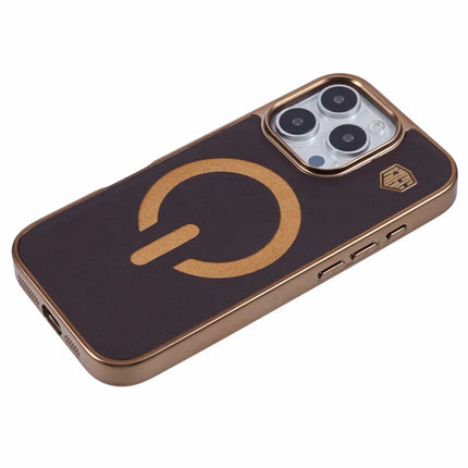 KIGC For iPhone 16 Pro Case Compatible with MagSafe Leather+PC+TPU Back Cover