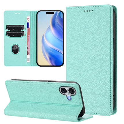 For iPhone 16 Plus Wallet Case RFID Blocking Litchi Texture Leather Mobile Cover