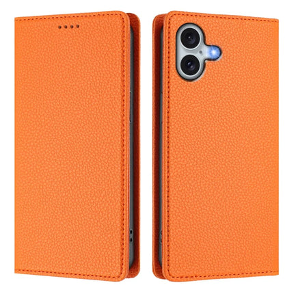 For iPhone 16 Plus Wallet Case RFID Blocking Litchi Texture Leather Mobile Cover
