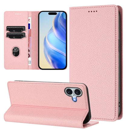 For iPhone 16 Plus Wallet Case RFID Blocking Litchi Texture Leather Mobile Cover