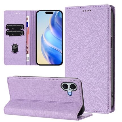 For iPhone 16 Plus Wallet Case RFID Blocking Litchi Texture Leather Mobile Cover