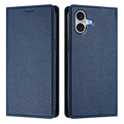 For iPhone 16 Plus Wallet Case RFID Blocking Litchi Texture Leather Mobile Cover