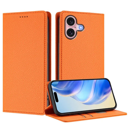 For iPhone 16 Wallet Case RFID Blocking Litchi Texture Leather Mobile Cover
