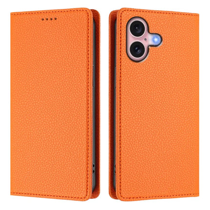 For iPhone 16 Wallet Case RFID Blocking Litchi Texture Leather Mobile Cover