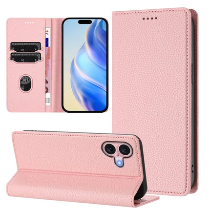 For iPhone 16 Wallet Case RFID Blocking Litchi Texture Leather Mobile Cover
