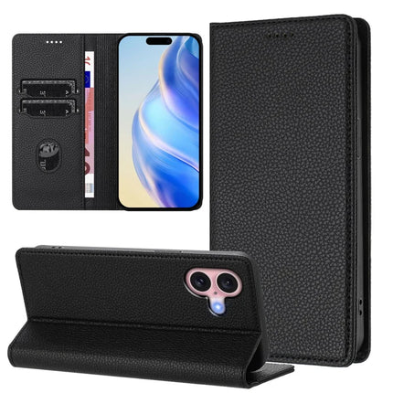 For iPhone 16 Wallet Case RFID Blocking Litchi Texture Leather Mobile Cover