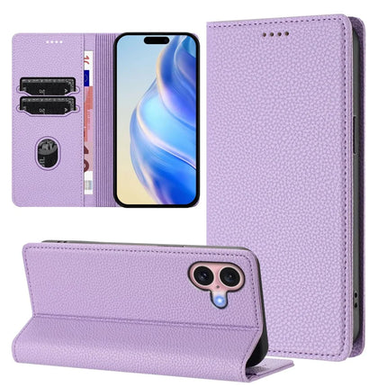 For iPhone 16 Wallet Case RFID Blocking Litchi Texture Leather Mobile Cover