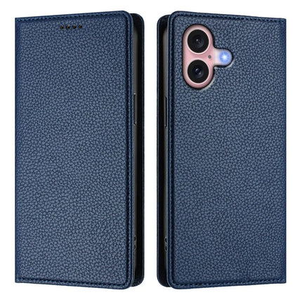 For iPhone 16 Wallet Case RFID Blocking Litchi Texture Leather Mobile Cover