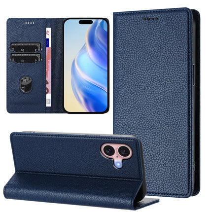 For iPhone 16 Wallet Case RFID Blocking Litchi Texture Leather Mobile Cover