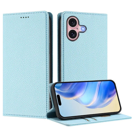 For iPhone 16 Wallet Case RFID Blocking Litchi Texture Leather Mobile Cover