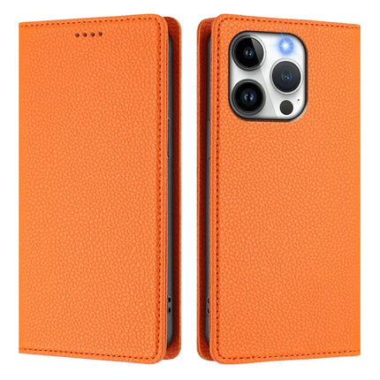 ShopCaseCart Magnetic Stand iPhone 15 Pro Folio Protective cover RFID Blocking Litchi Texture Leather Mobile Guard