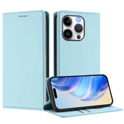 ShopCaseCart Magnetic Stand iPhone 15 Pro Folio Protective cover RFID Blocking Litchi Texture Leather Mobile Guard