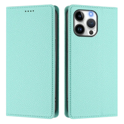 For iPhone 16 Pro Max Wallet Case RFID Blocking Litchi Texture Leather Mobile Cover