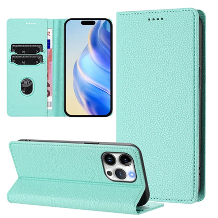 For iPhone 16 Pro Max Wallet Case RFID Blocking Litchi Texture Leather Mobile Cover