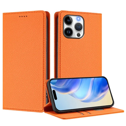 For iPhone 16 Pro Max Wallet Case RFID Blocking Litchi Texture Leather Mobile Cover