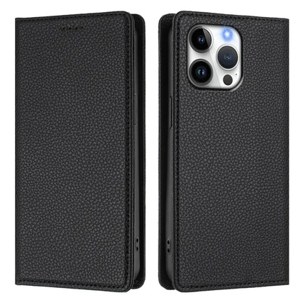 For iPhone 16 Pro Max Wallet Case RFID Blocking Litchi Texture Leather Mobile Cover