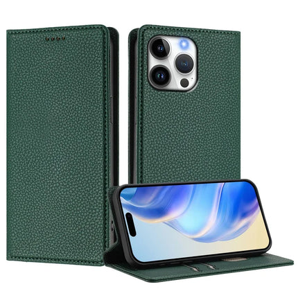 For iPhone 16 Pro Max Wallet Case RFID Blocking Litchi Texture Leather Mobile Cover