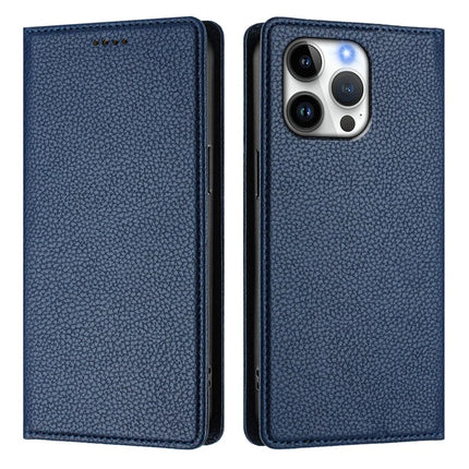 For iPhone 16 Pro Max Wallet Case RFID Blocking Litchi Texture Leather Mobile Cover