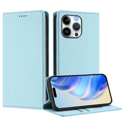 For iPhone 16 Pro Max Wallet Case RFID Blocking Litchi Texture Leather Mobile Cover