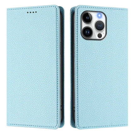 For iPhone 16 Pro Max Wallet Case RFID Blocking Litchi Texture Leather Mobile Cover