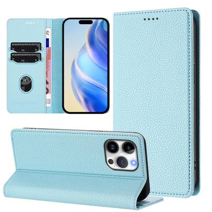 For iPhone 16 Pro Max Wallet Case RFID Blocking Litchi Texture Leather Mobile Cover